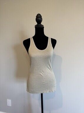 Agolde Karla Ribbed Scoop Neck Tank Top Grey NWT $118 Size SMALL